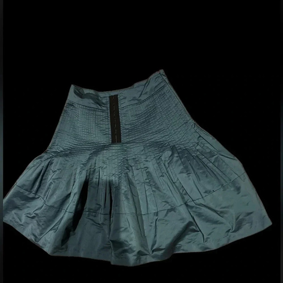 Reiss teal high waisted pleated corset detail circle skirt Sz 2 - Picture 17 of 17